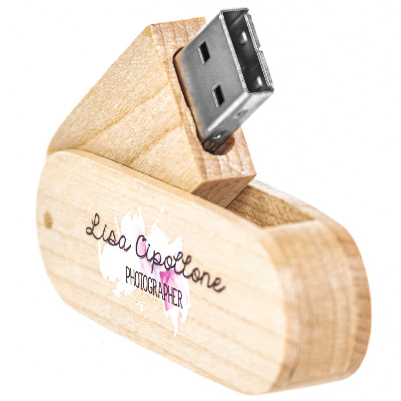 Custom Wood Swivel USB Flash Drives 1
