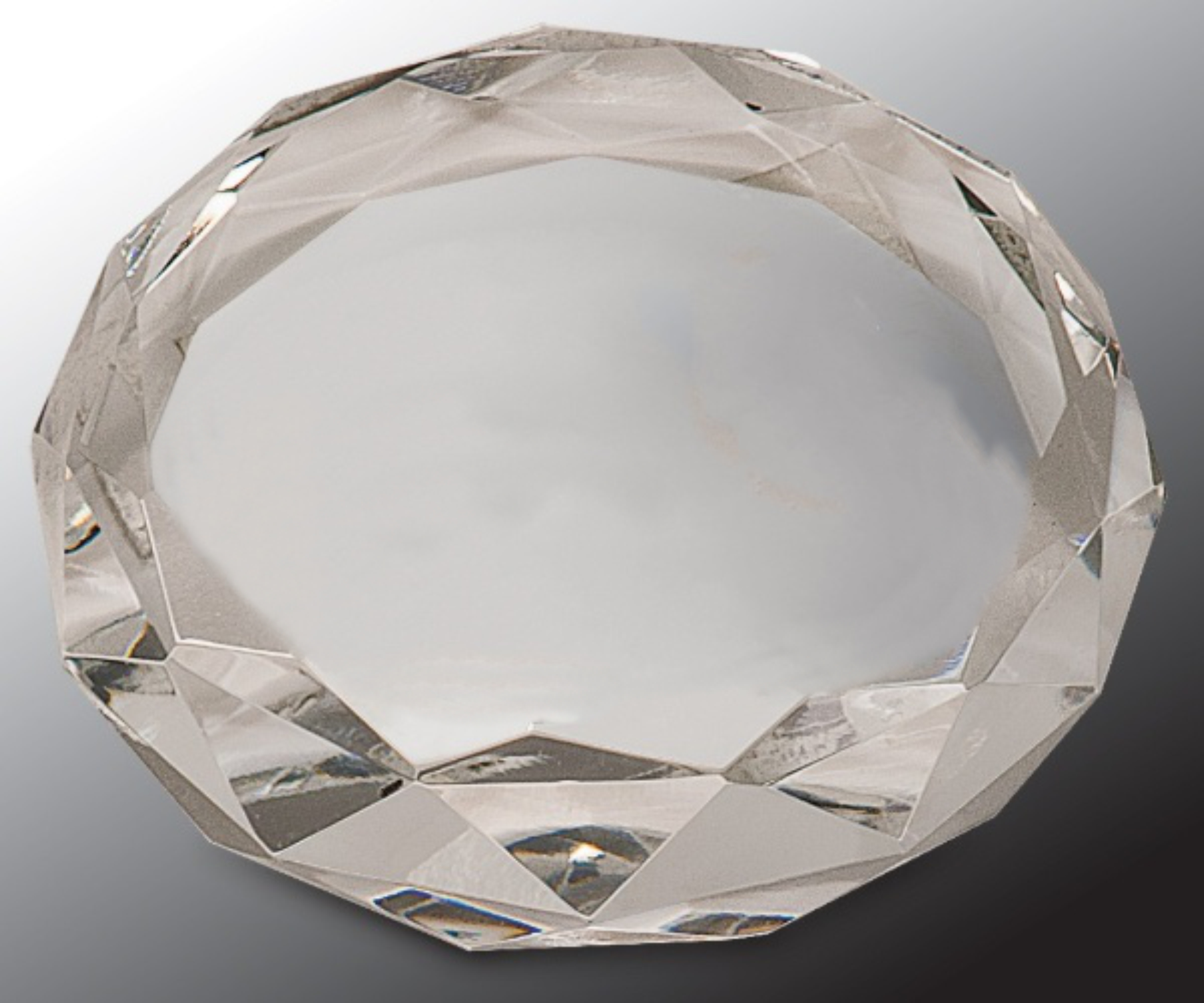 3" Clear Round Crystal Paperweight Award 3