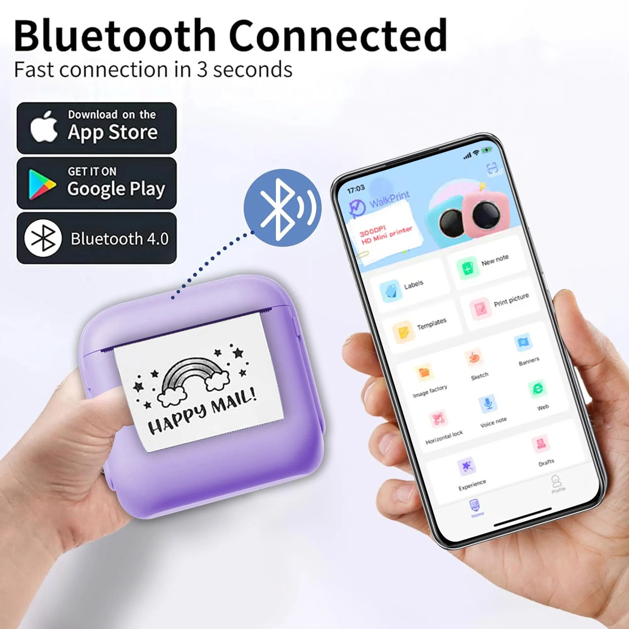 Smart Portable Mini Thermal Printer For Kids Photos Gifts 7
