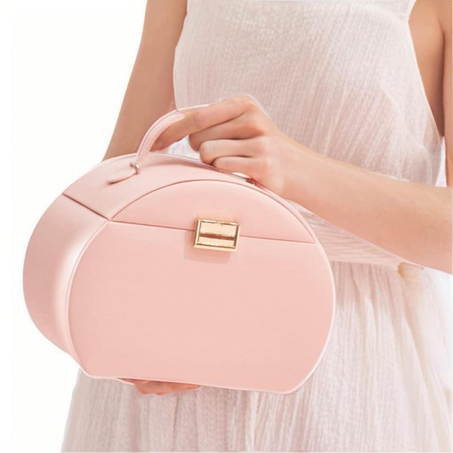 Portable Leather Jewelry Storage Box with Lock and Handle 6
