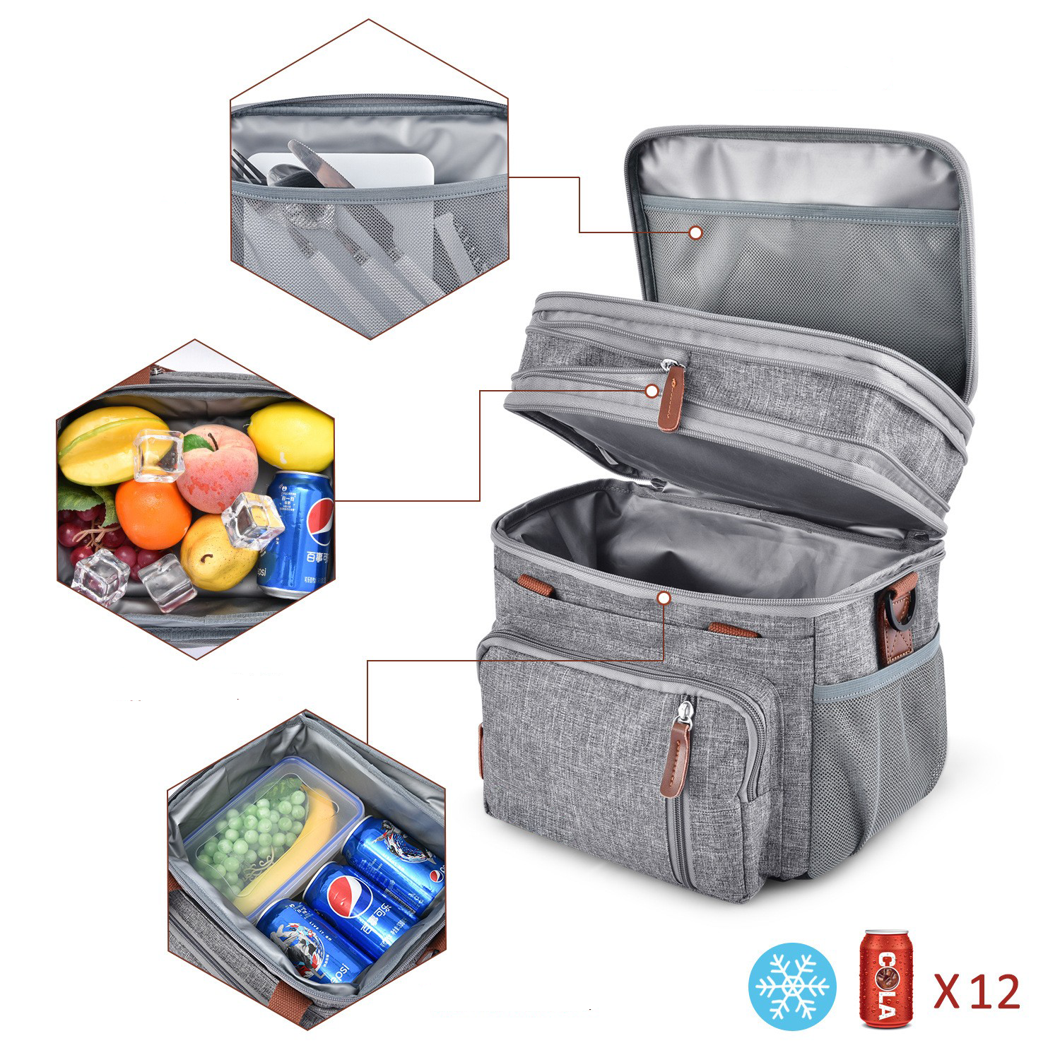Oxford Crossbody Cooler Insulated Lunch Bag 5