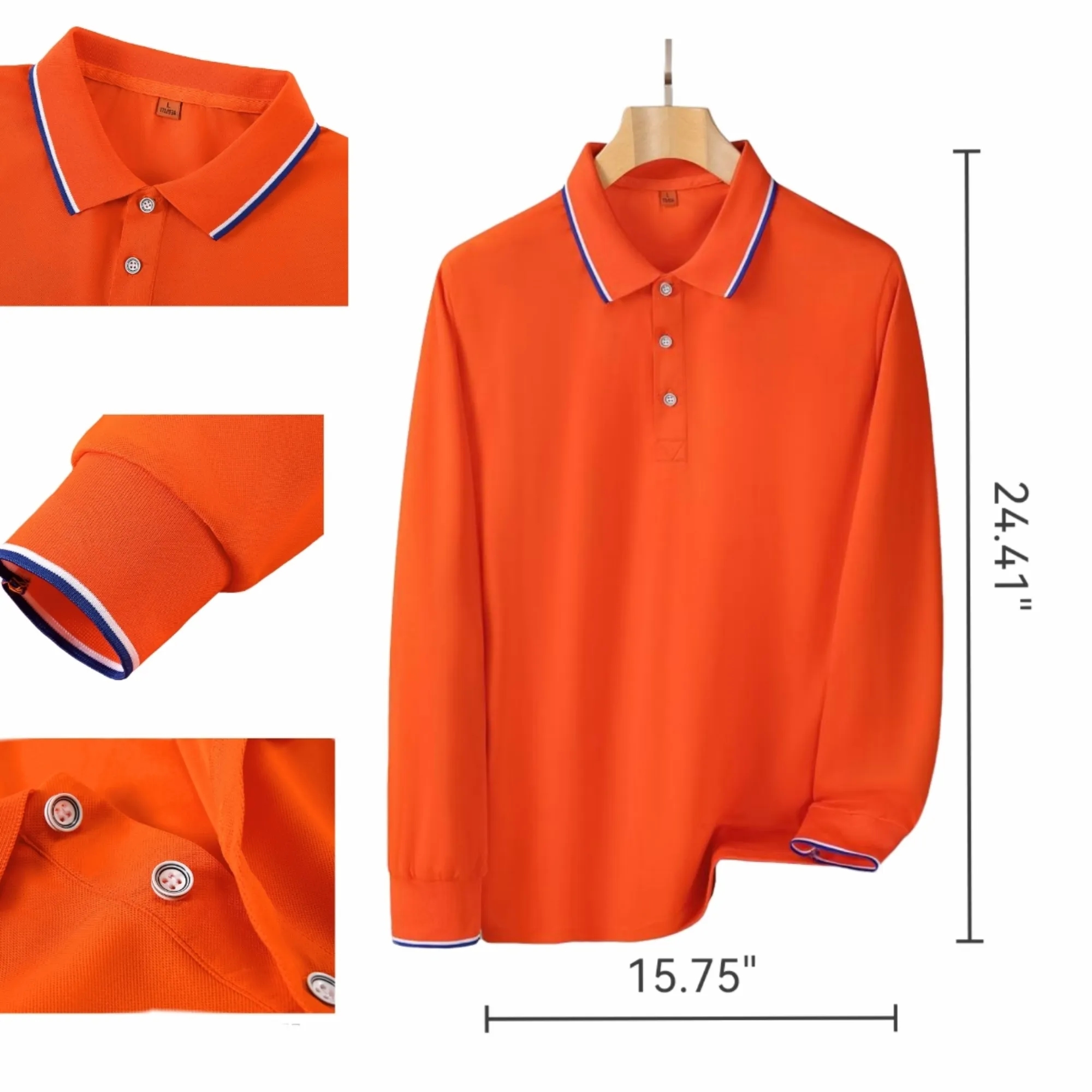 Custom Unisex Longsleeve Cotton Polo Workwear Seasonal 4