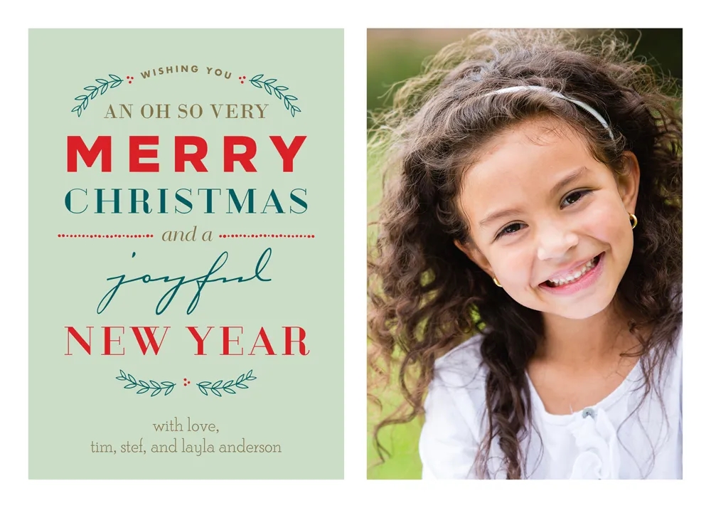 Oh So Very Merry Christmas Photo Card 1