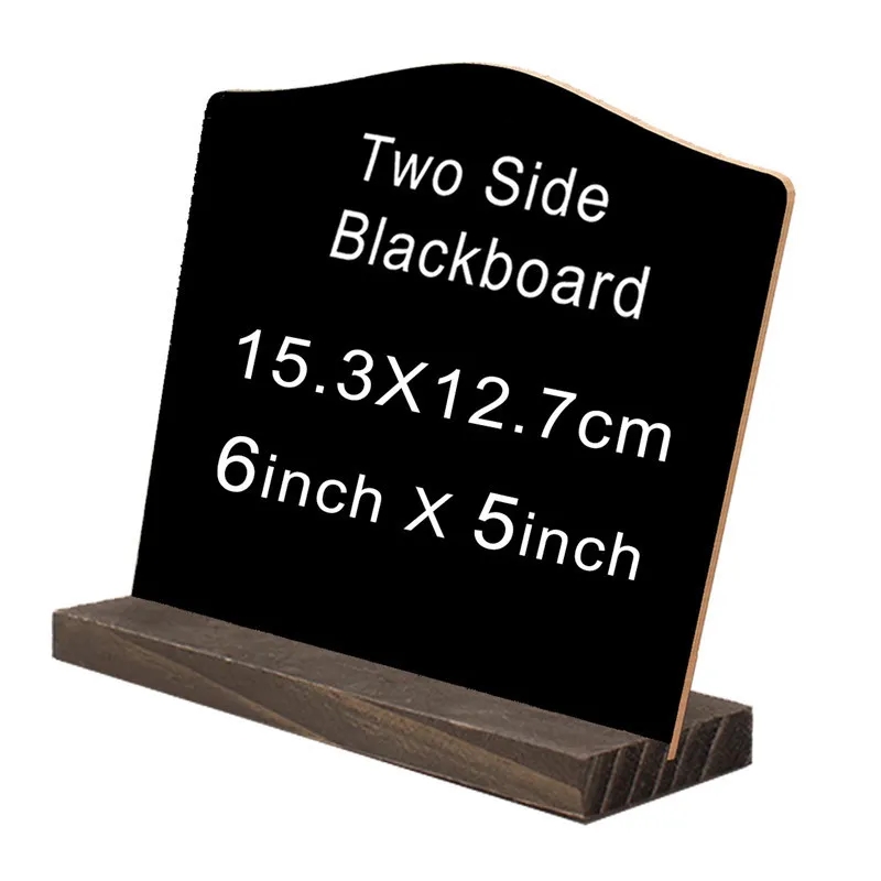 Mini Tabletop Chalkboard Signs with Wood Base 3