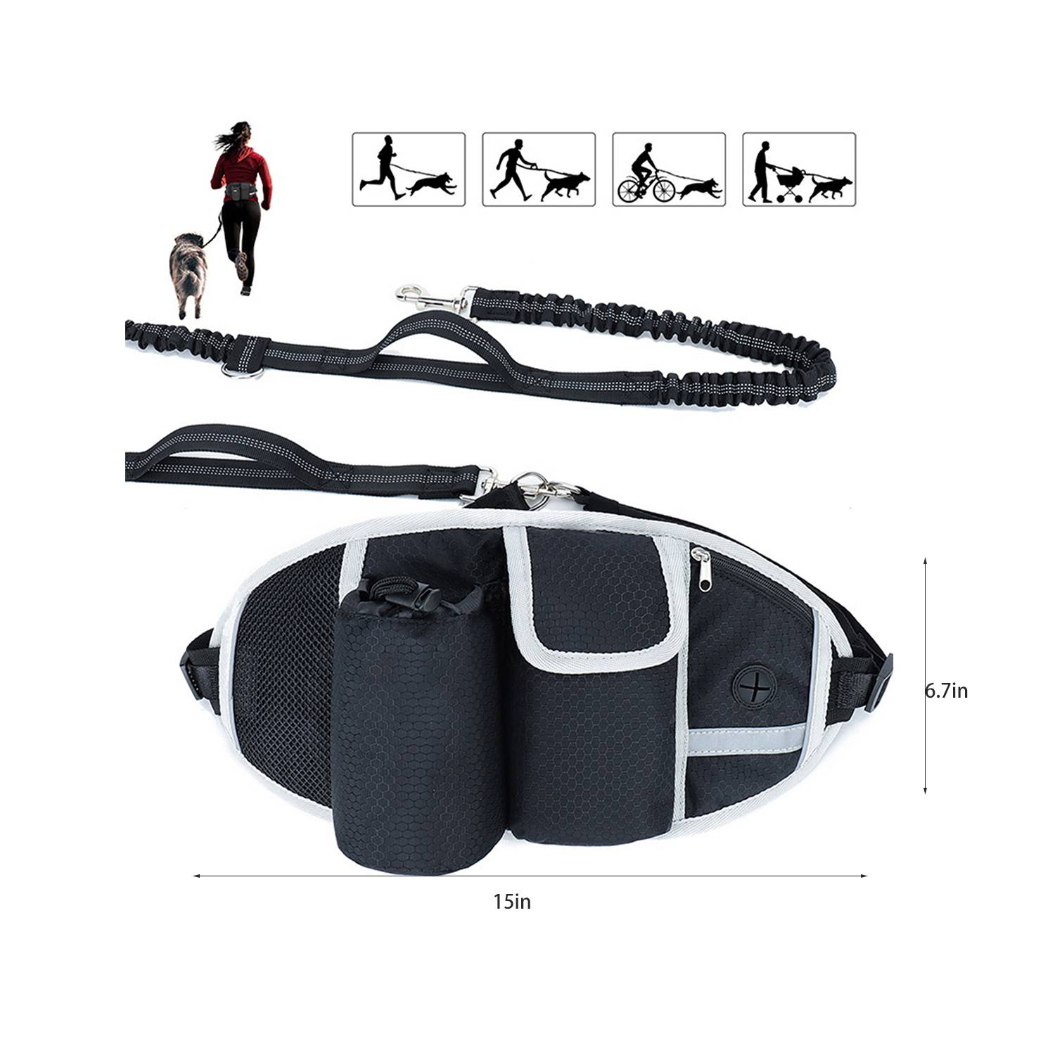 Hands Free Dog Leash Waist Bag 7