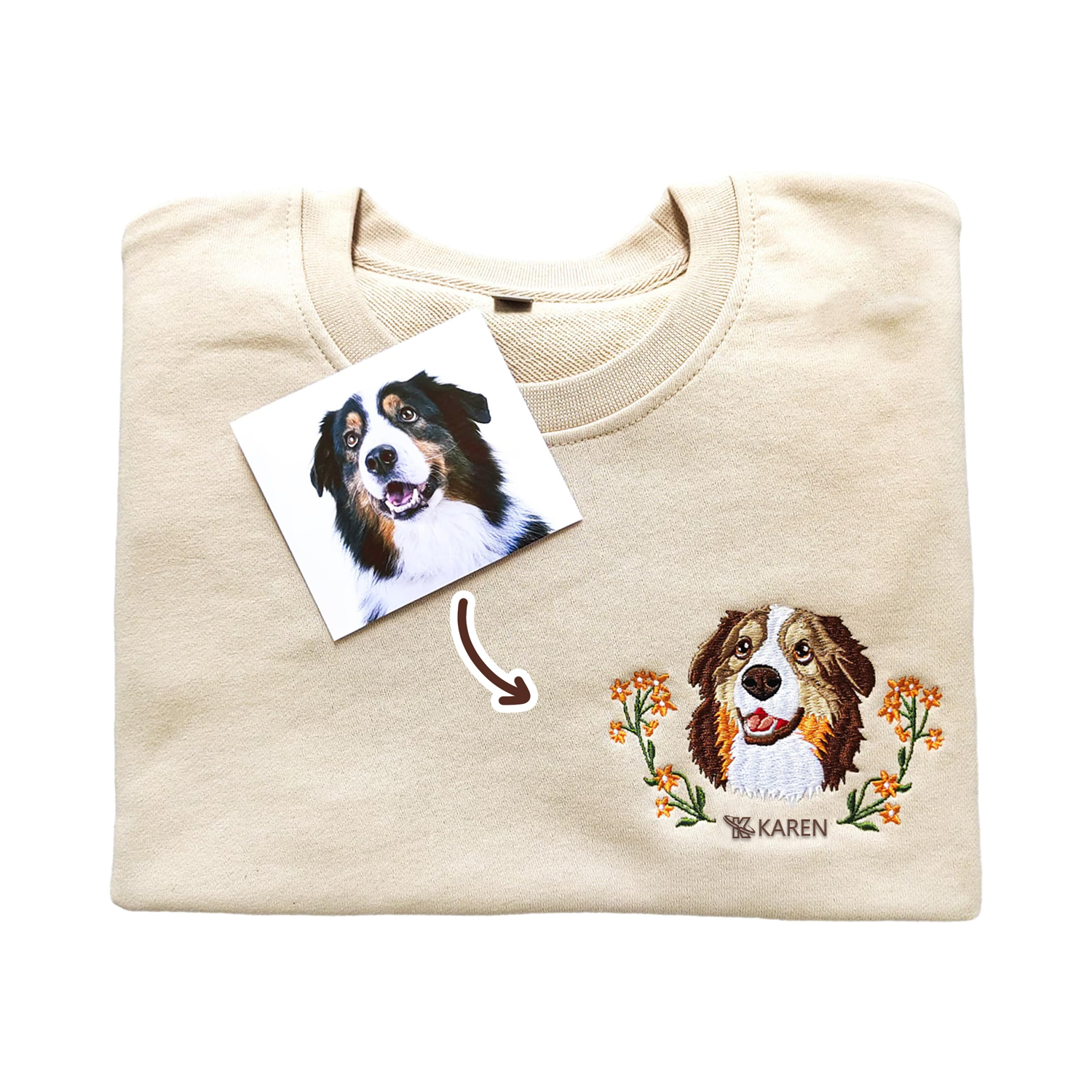 Custom Pet Embroidered Sweatshirt, custom hoodie or sweatshirt with logo imprint 8