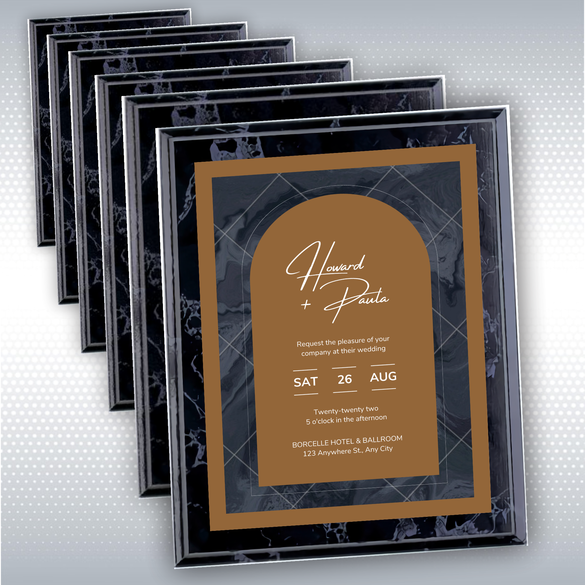 Full Color Digital Print Black Marble Finish Plaque (10.5" x 13") 3