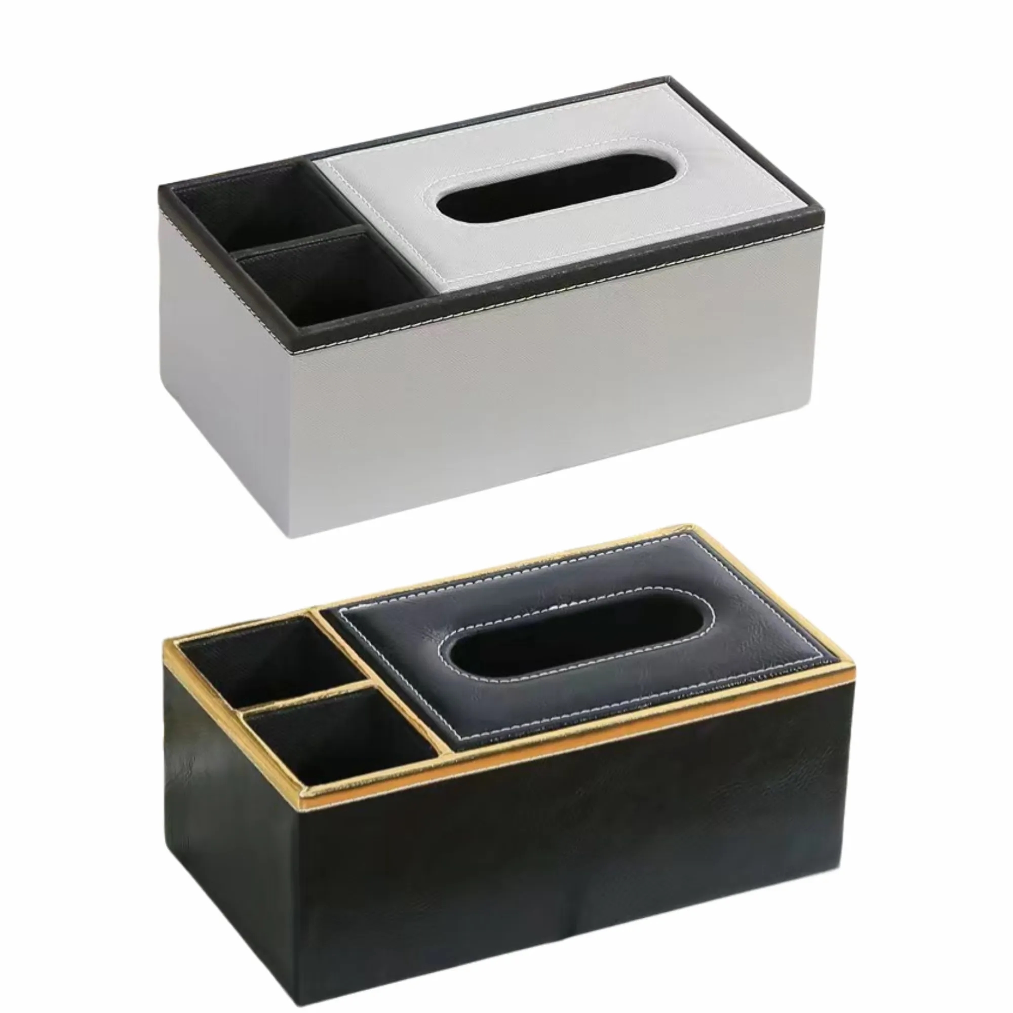 Multifunctional Leather Tissue Box With Remote Control Stora 4