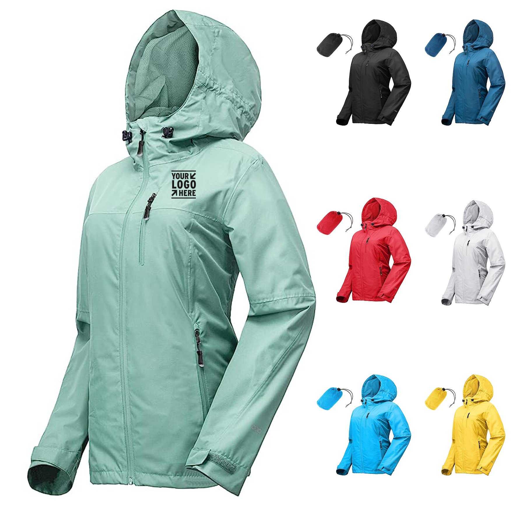 Women Packable Rain Jacket 1