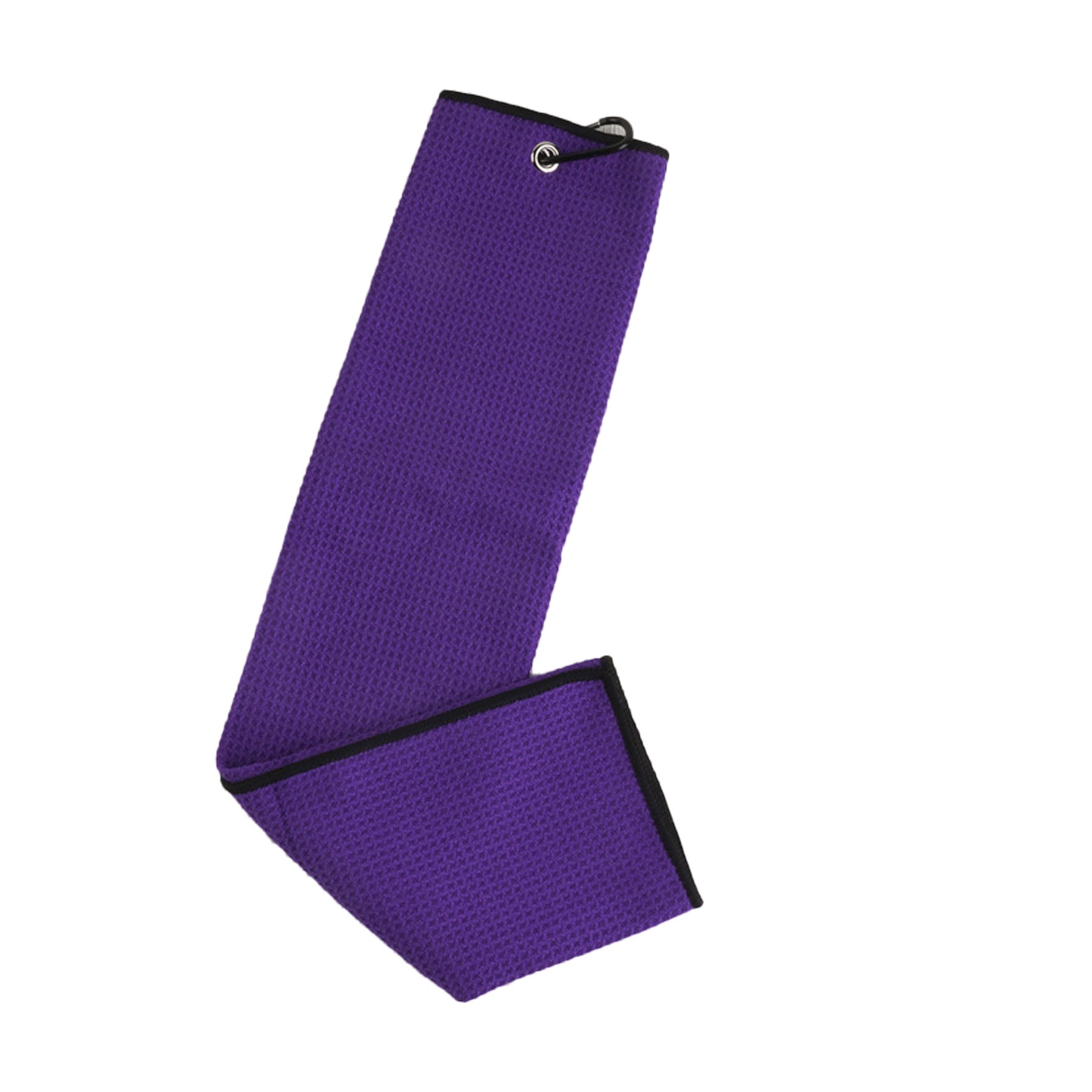Tri-Fold Waffle Microfiber Golf Towel w/Carabiner 8