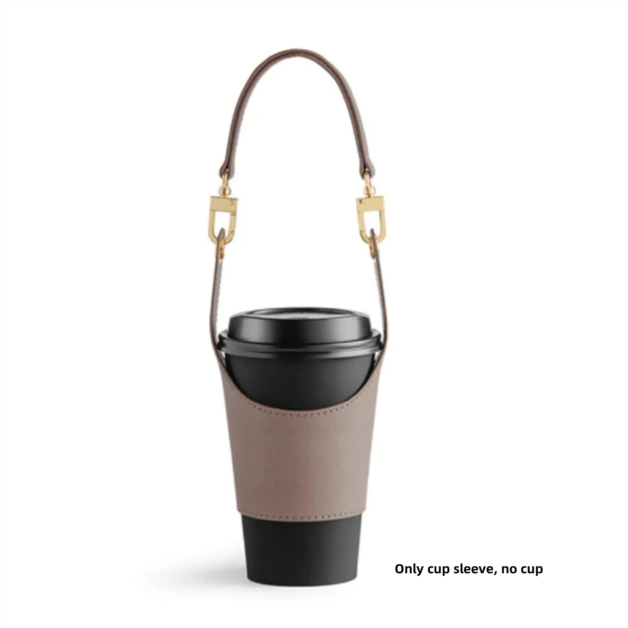 Leather Coffee Cup Sleeve Holder Drink Carrier With Handle 9