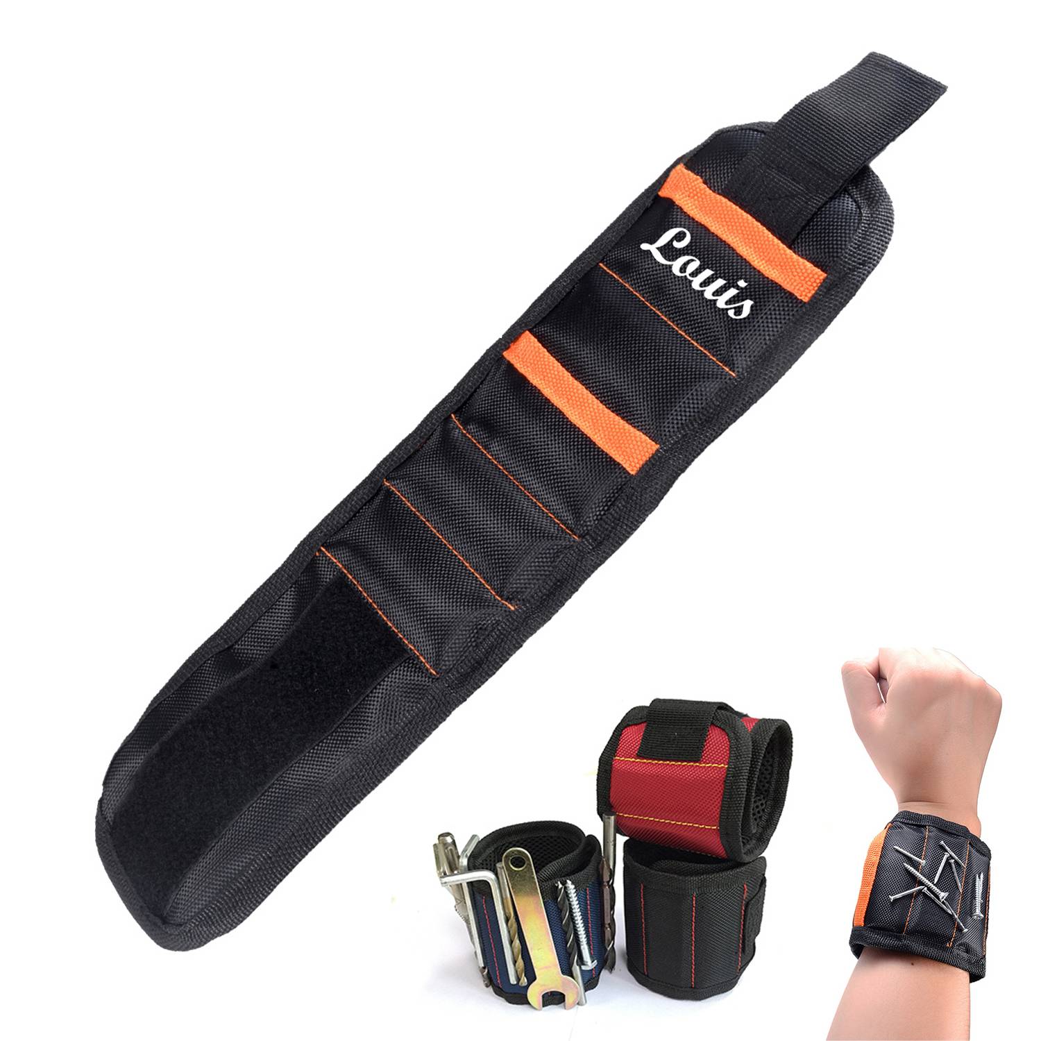 Strong Magnetic Wristband with 2 Pockets 8