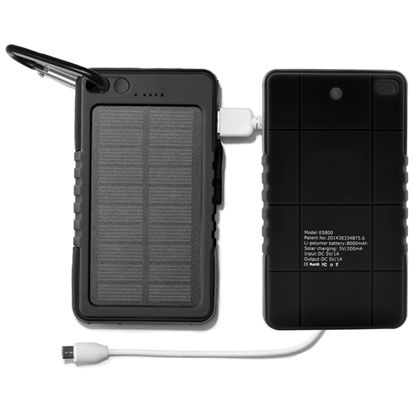 Solar Power Bank 6000mAh W/LED Flashlight 2