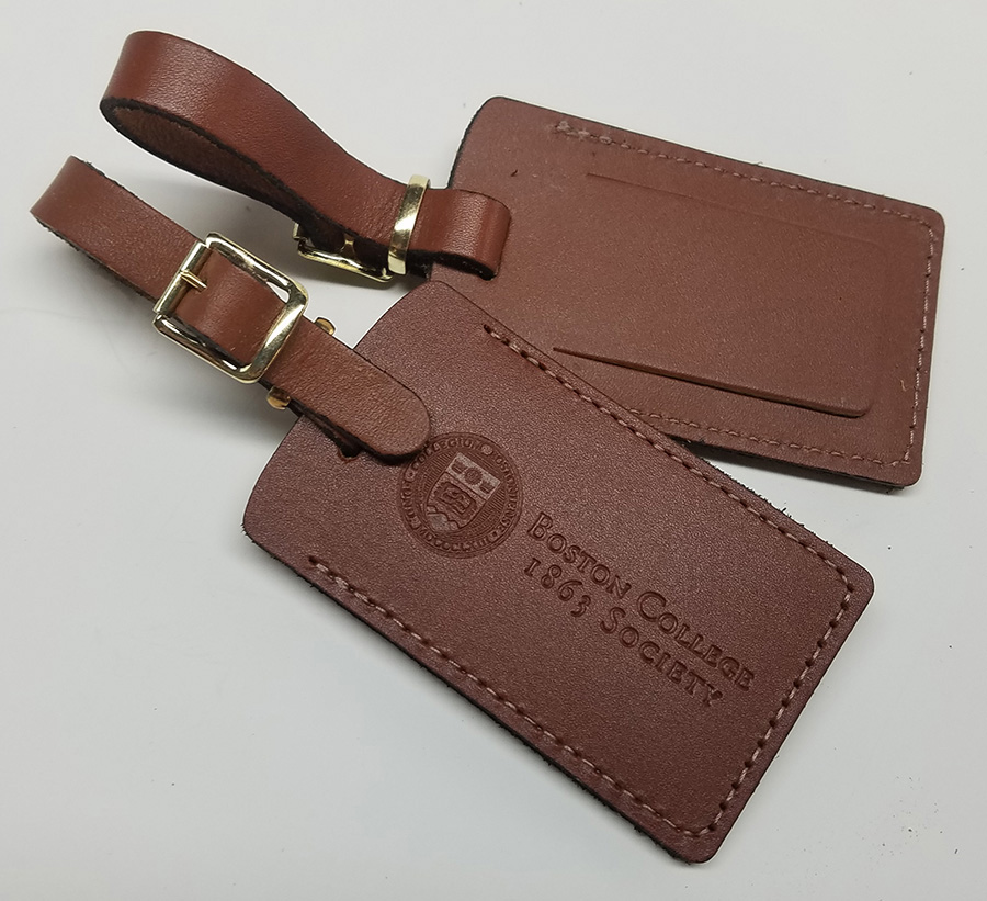 DEBOSSING & HOT STAMP Genuine Leather Luggage Tag. 1