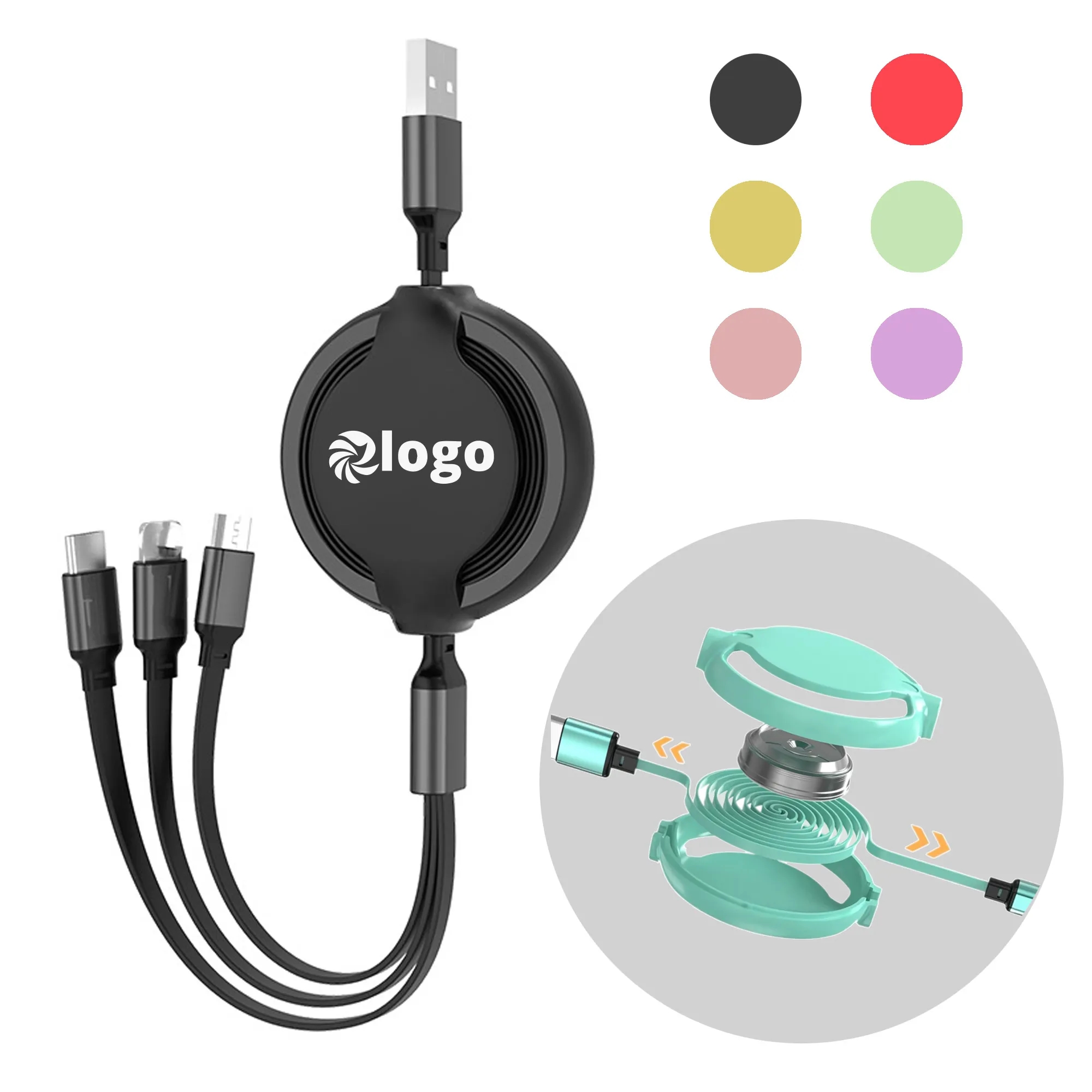 3 In 1 Telesscopic Date Cable Line Fast Charge