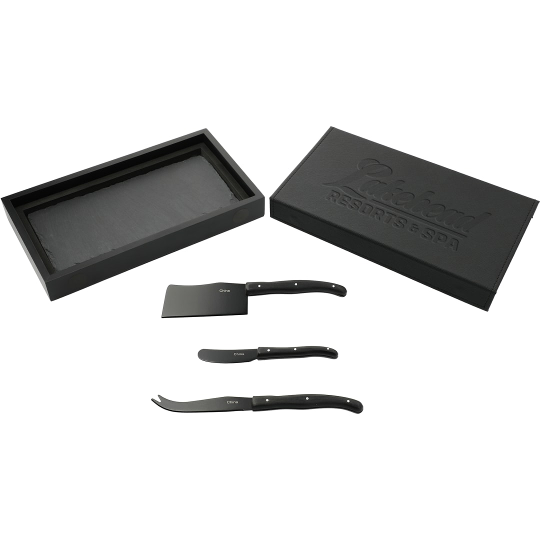 Modena Black Cheese & Serving Set 14