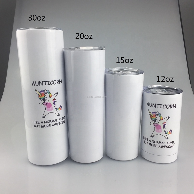 Custom Printed Skinny Stainless Steel Tumblers w/Clear Lid 7