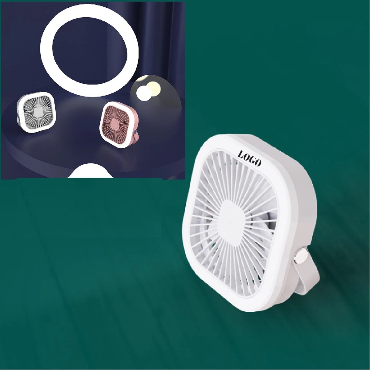 Portable Desk Fans With Led Light Hanging 4