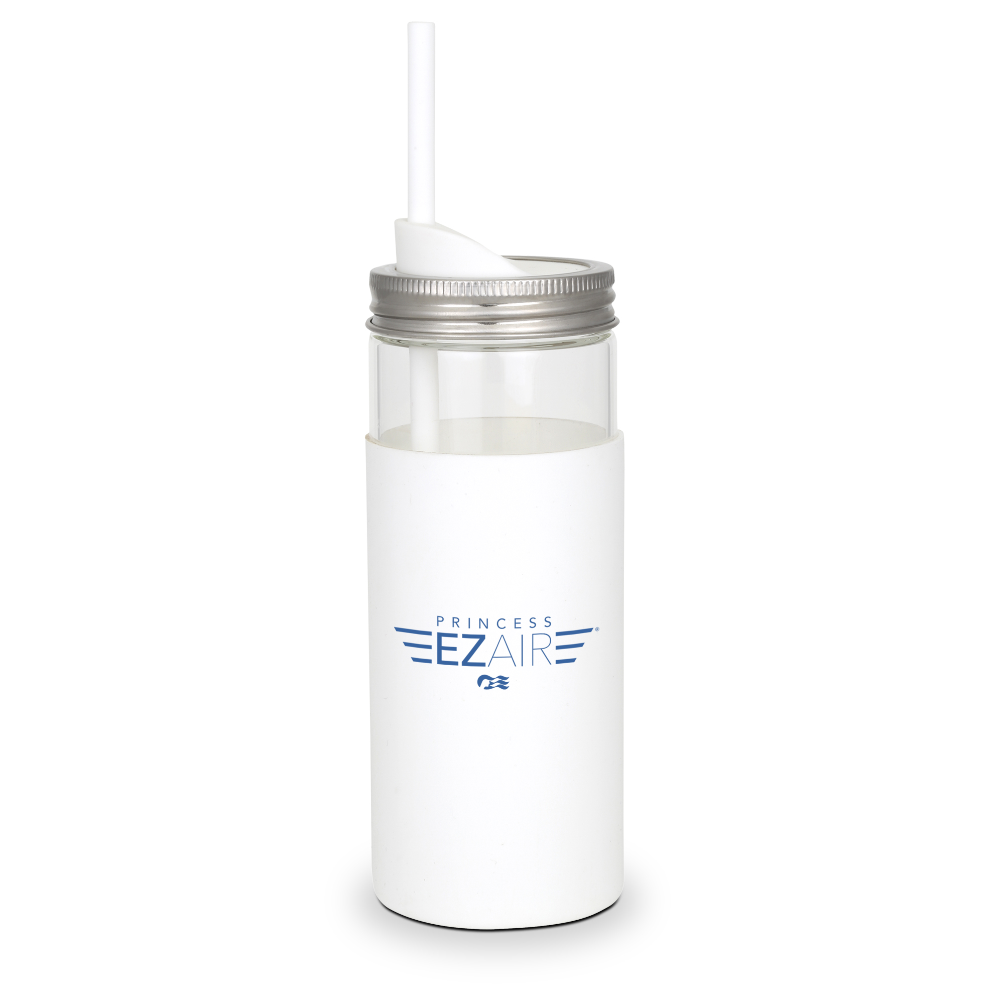 Galapagos Borosilicate Glass Mason Jar with Silicone Lid and Straw 3