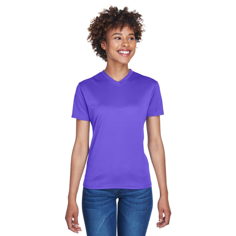 UltraClub Ladies' Cool & Dry Sport V-Neck T-Shirt 18