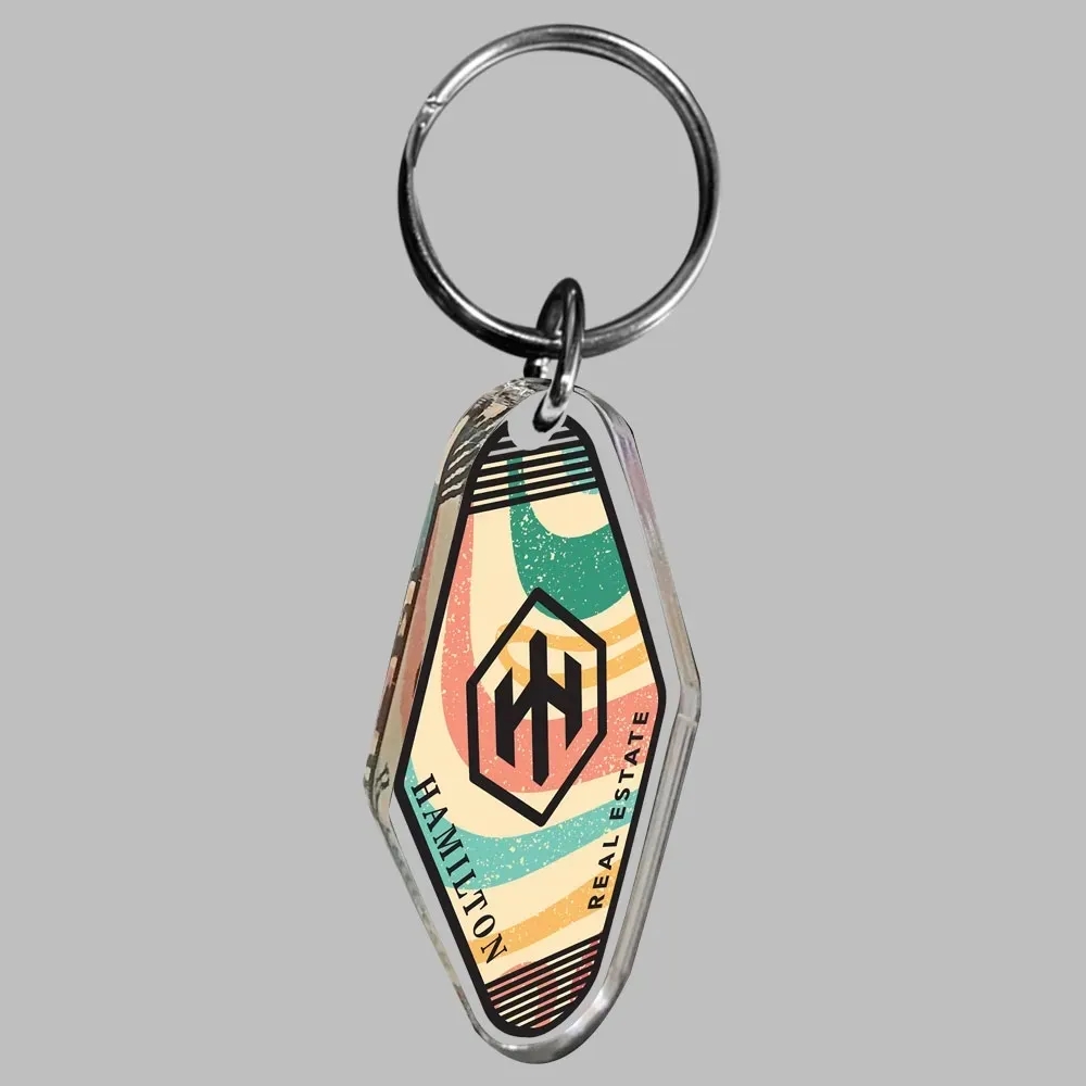 1/4" Vintage Clear Acrylic Motel/Hotel Keychain 2