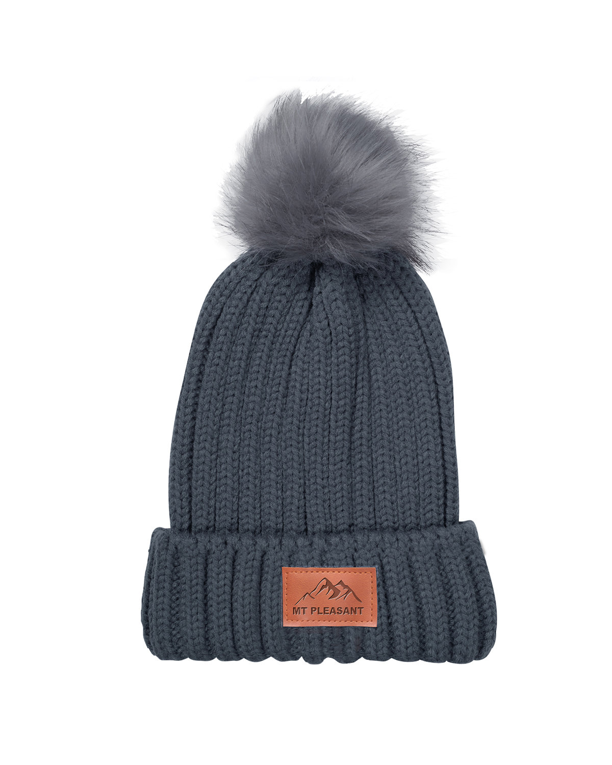 Knit Beanie With Fur Pom Pom 2