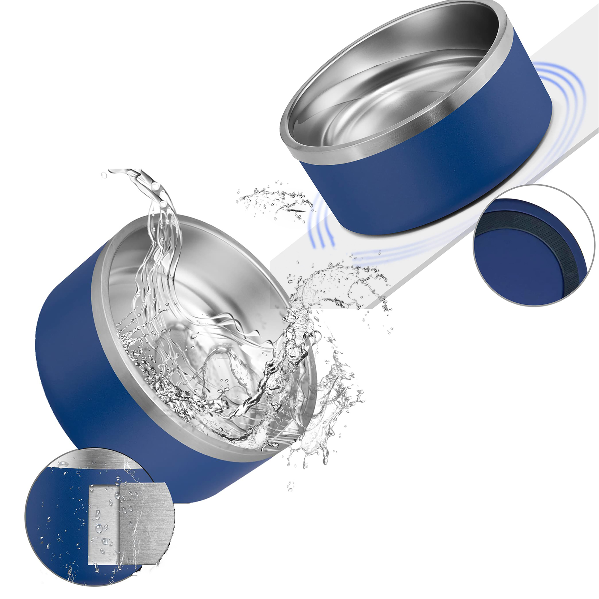 Stainless Steel Pet Bowl with Non-Slip Silicone Base 4