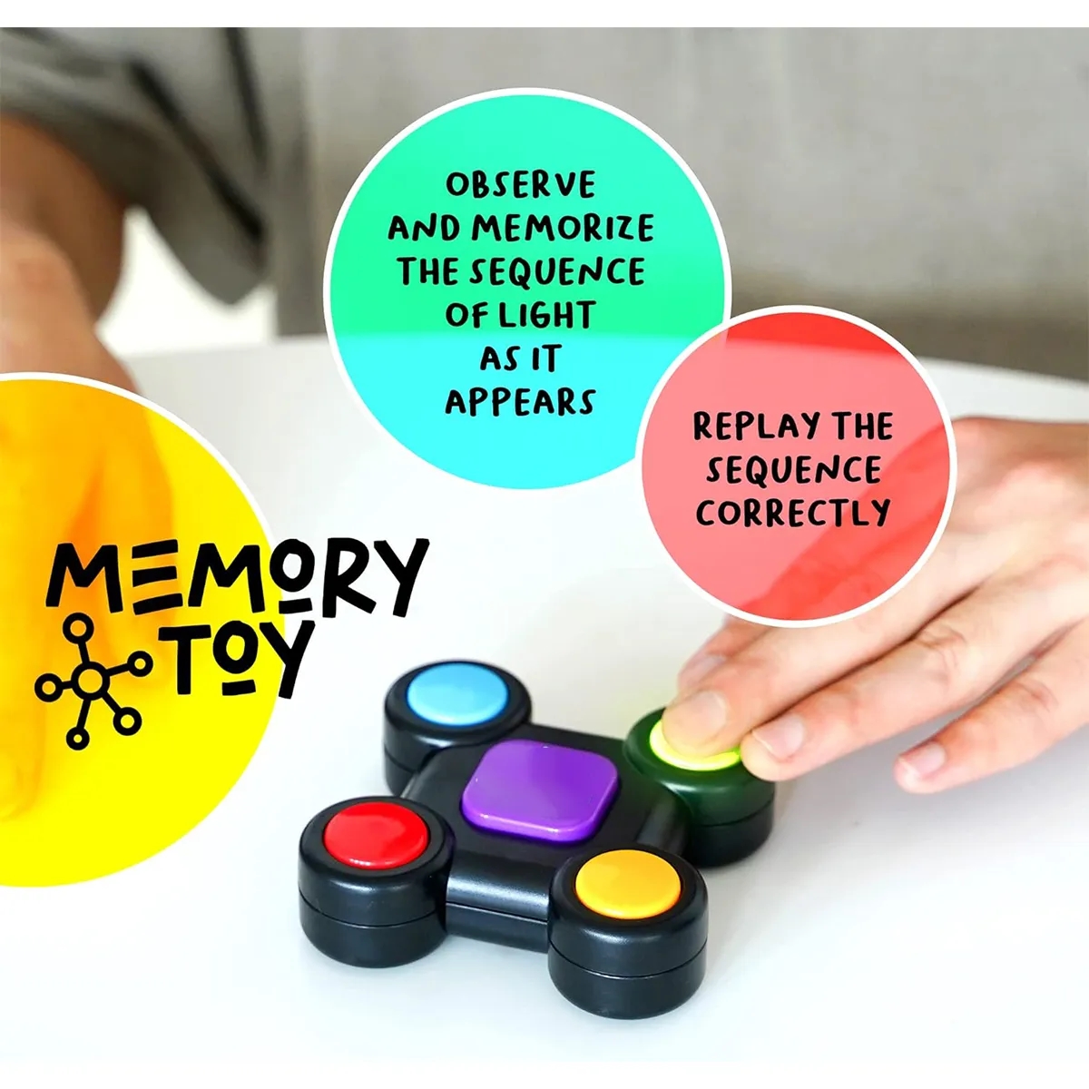 Portable Handheld Light-Up Sounds Memory Training Game 5