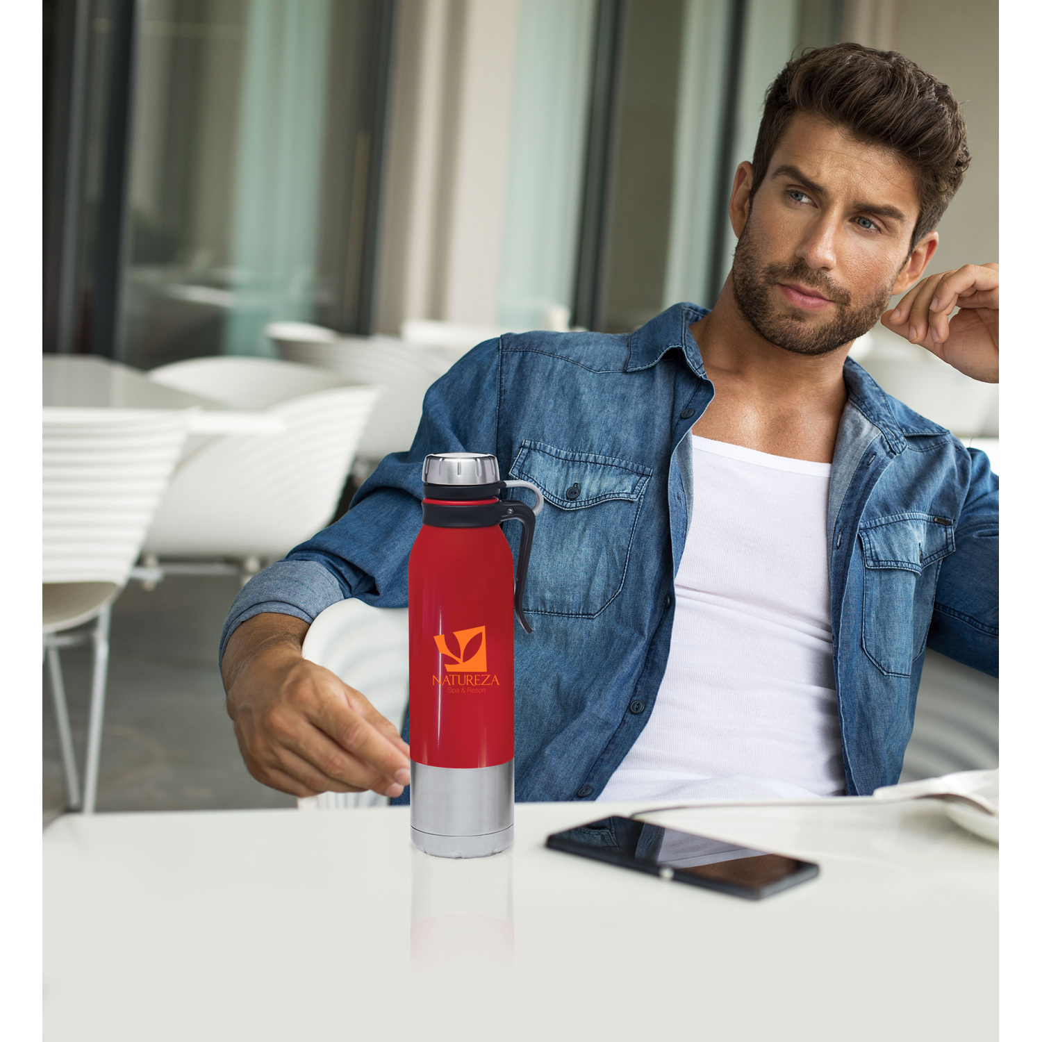 25oz Clip-On Stainless Steel Vacuum Bottle 1