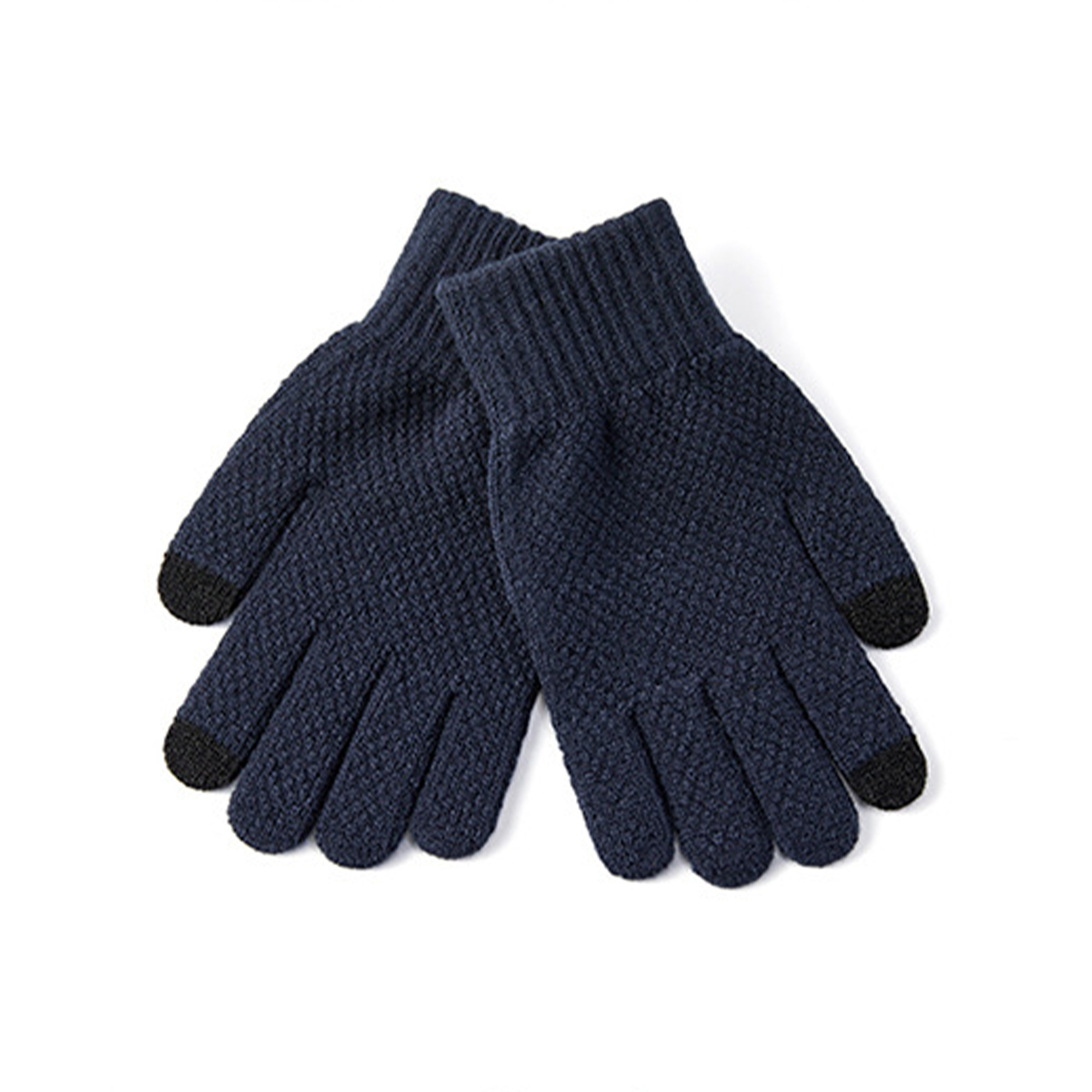 Fleece Knit Gloves with Touchscreen Tips 2