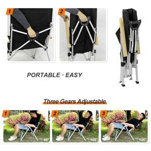 Adjustable Camping Foldable Black Beach Chair 3