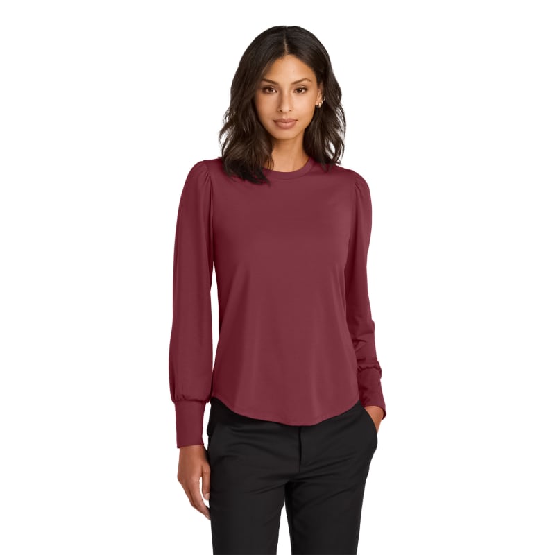 Mercer+Mettle Women's Stretch Jersey Long Sleeve Blouson Top 5