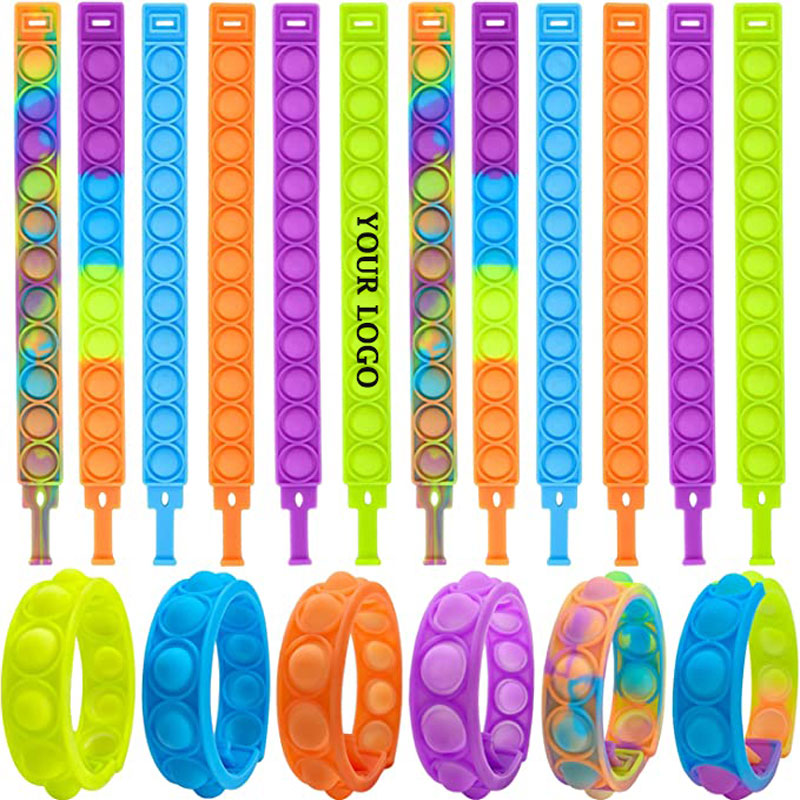 Colorful Push Bubble Wristband Sensory Fidget Bracelet 4