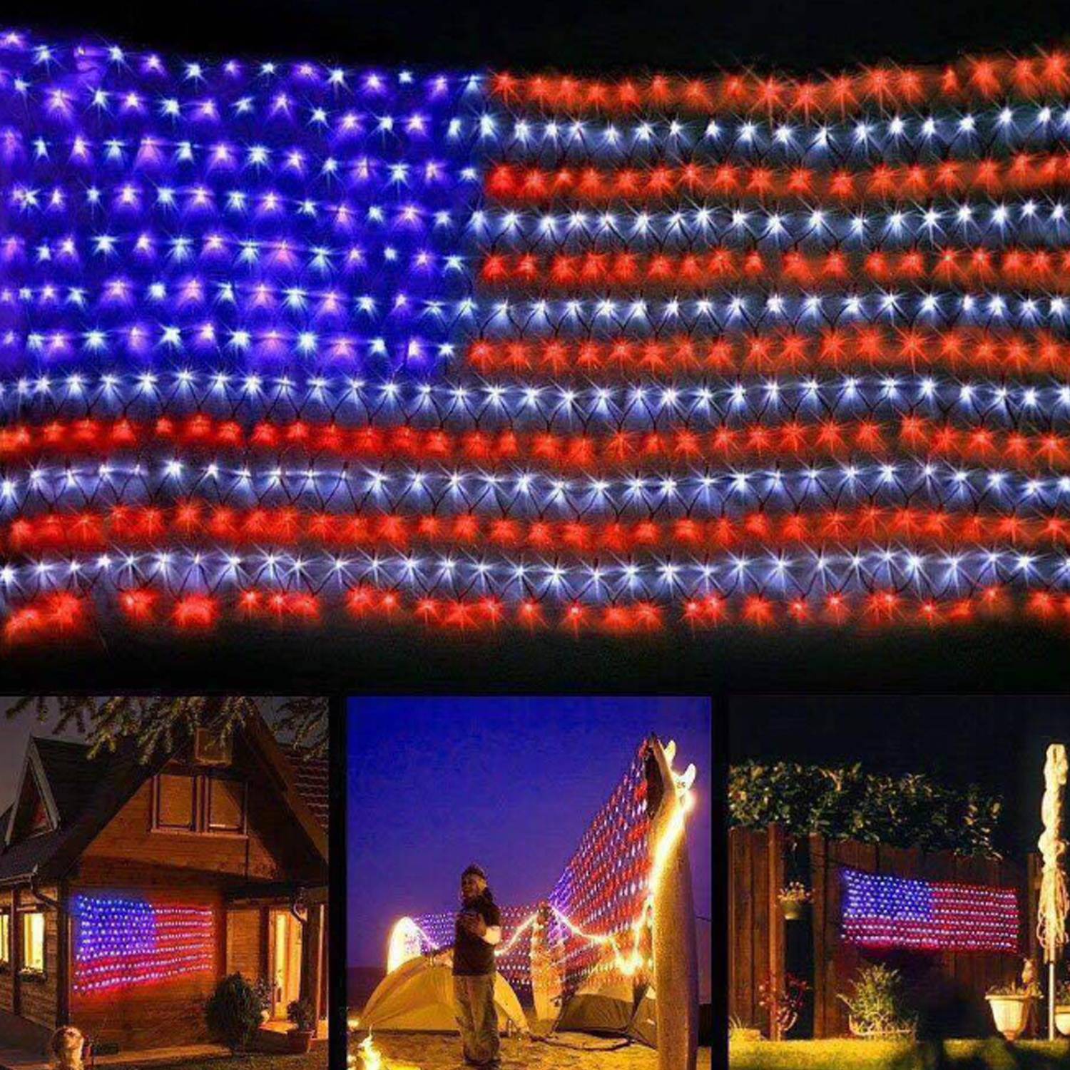 American Flag LED Net Light 5