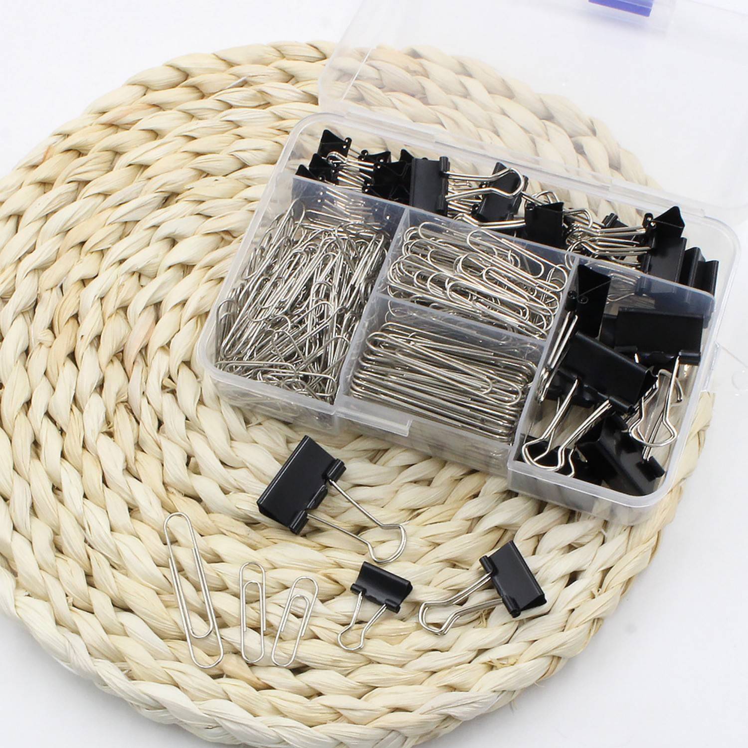 340PCS Paperclips Binder Clips Set w/Storage Box 6
