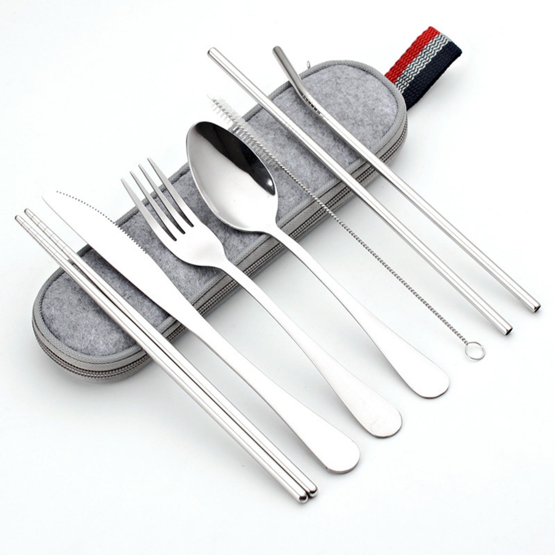 Portable Stainless Steel Tableware Set 8 Pieces 9
