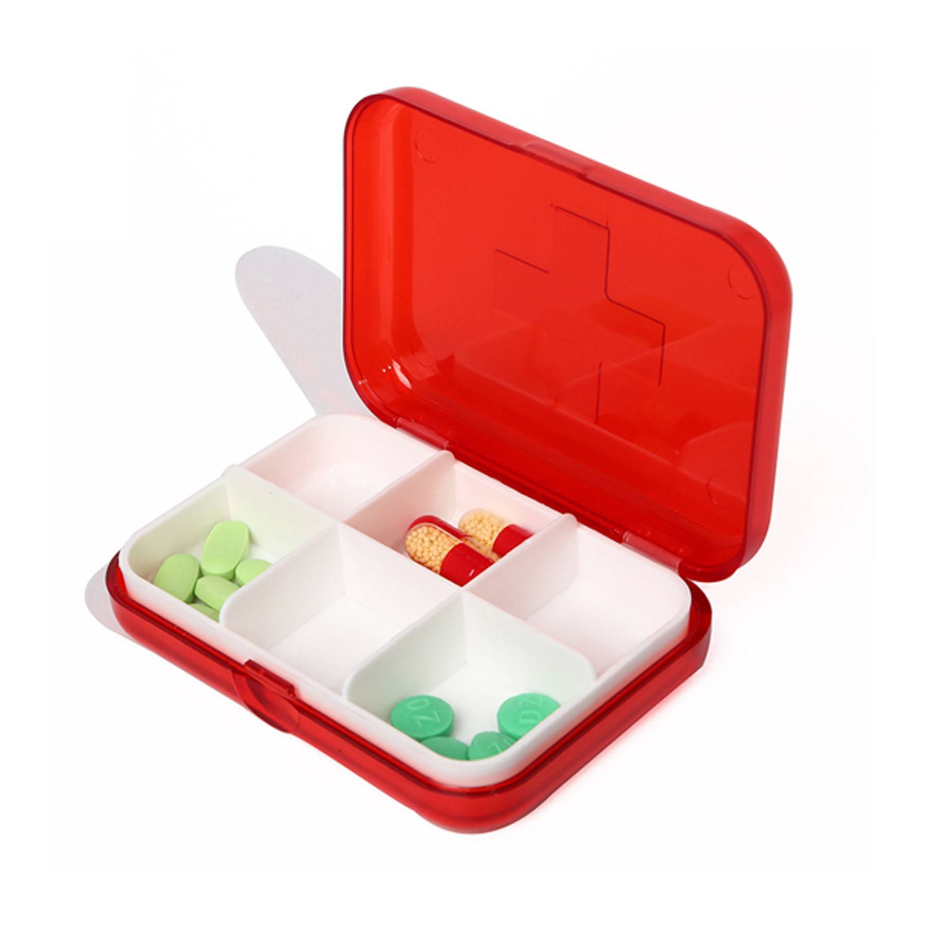 Plastic cross six-compartment pill box 5