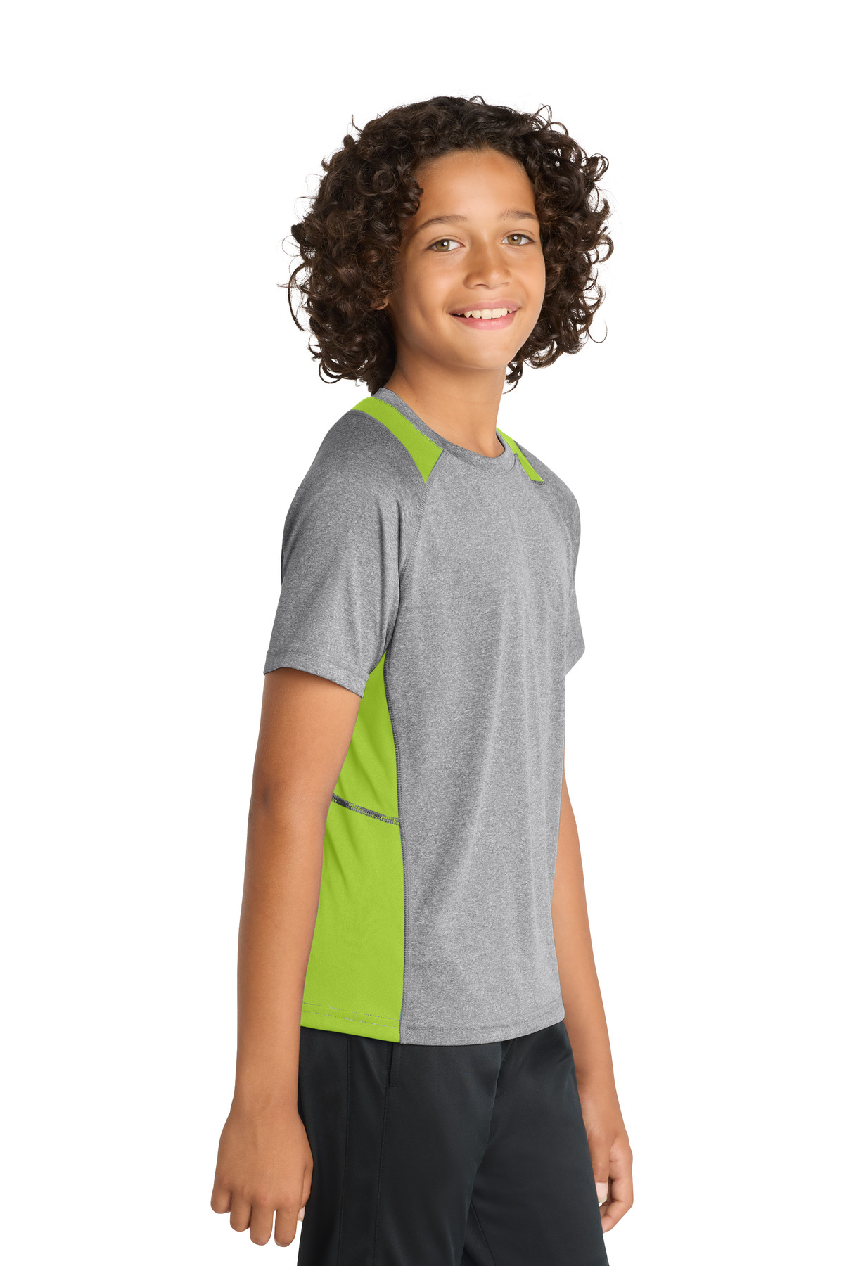 Sport-Tek Youth Heather Colorblock Contender Tee. YST361 23