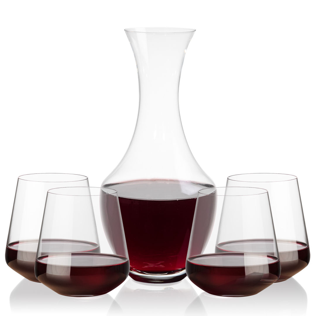 Oldham Carafe & Cannes Stemless Wine 6