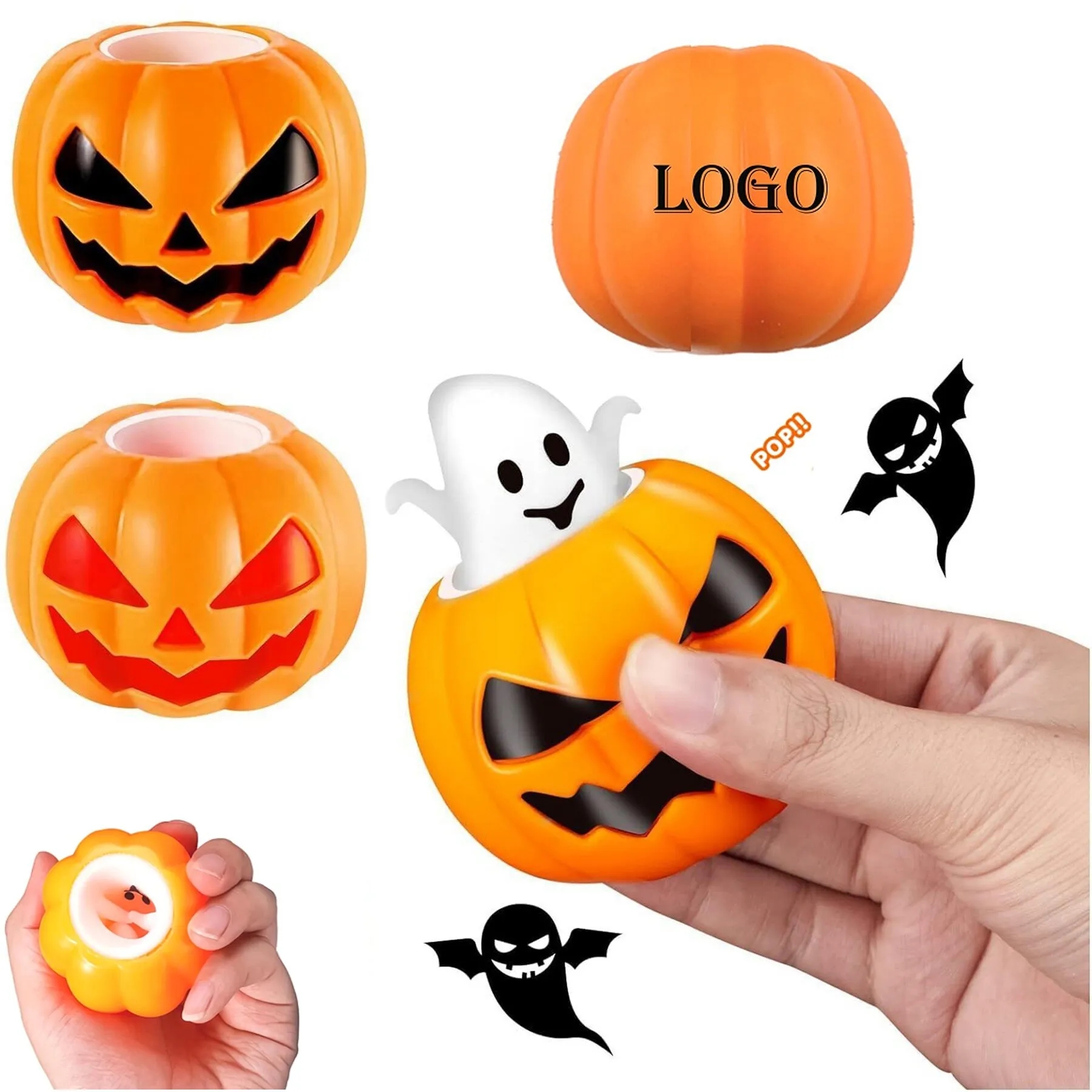 Pumpkin Stress Toys With Ghost in Cups 5