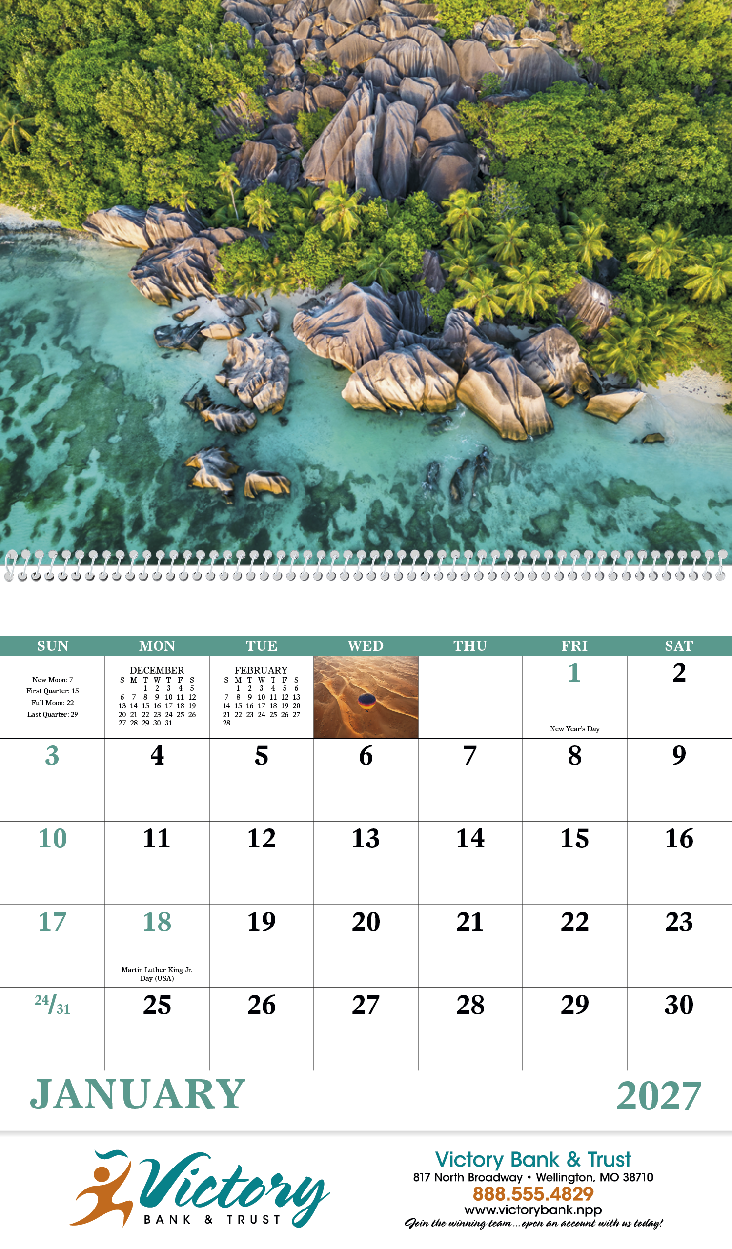 Good Value™ View from Above - Spiral Calendar 43