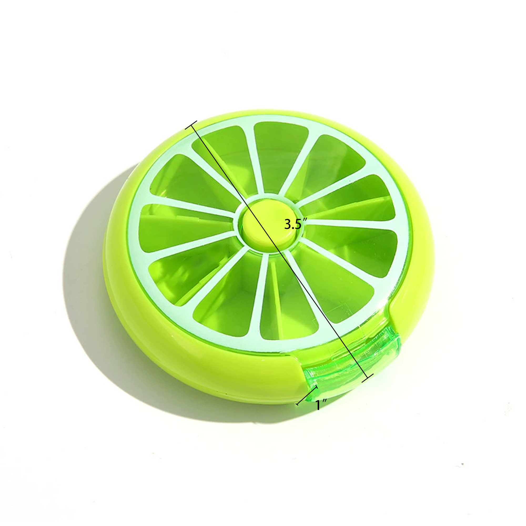 Portable Round 7 Compartments Rotary Mini Plastic Pill Box 3