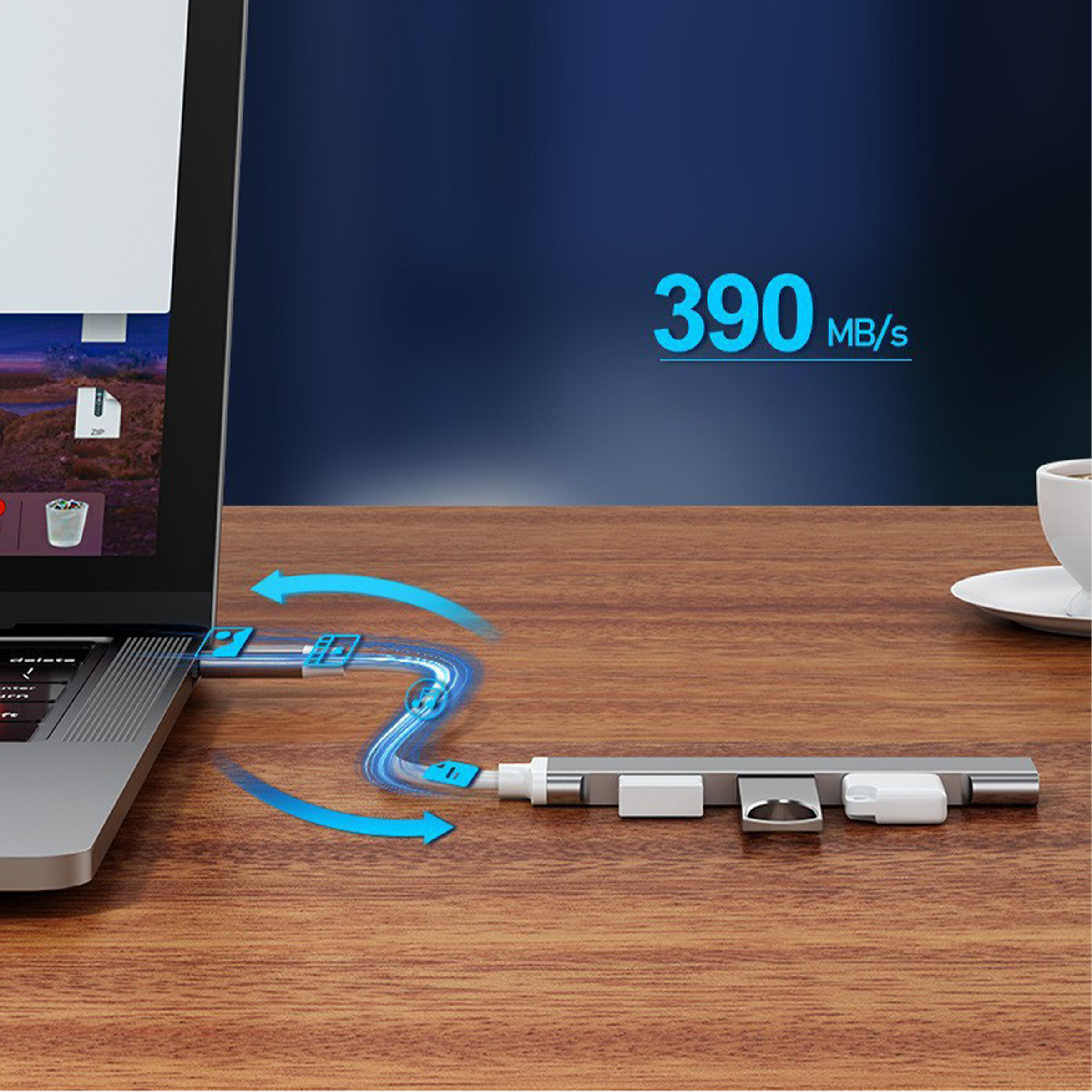 Alloy Multi Functional Notebook Hub Usb Interface 5
