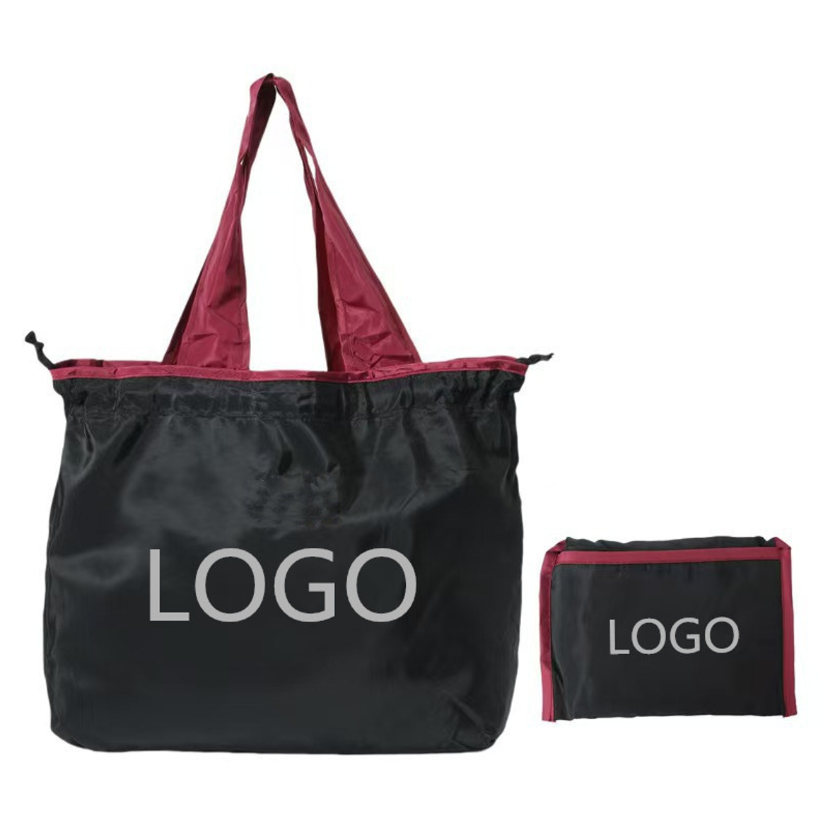 Foldable Nylon Drawstring Shopping Bag 1