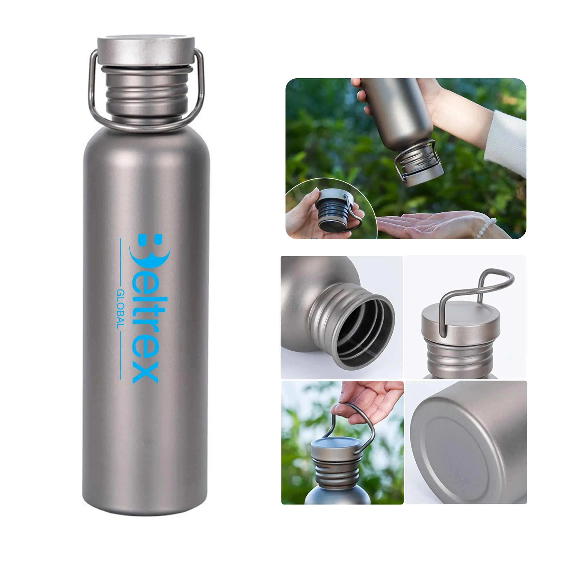 20 oz Pure Titanium Sports Water Bottle Lightweight 2