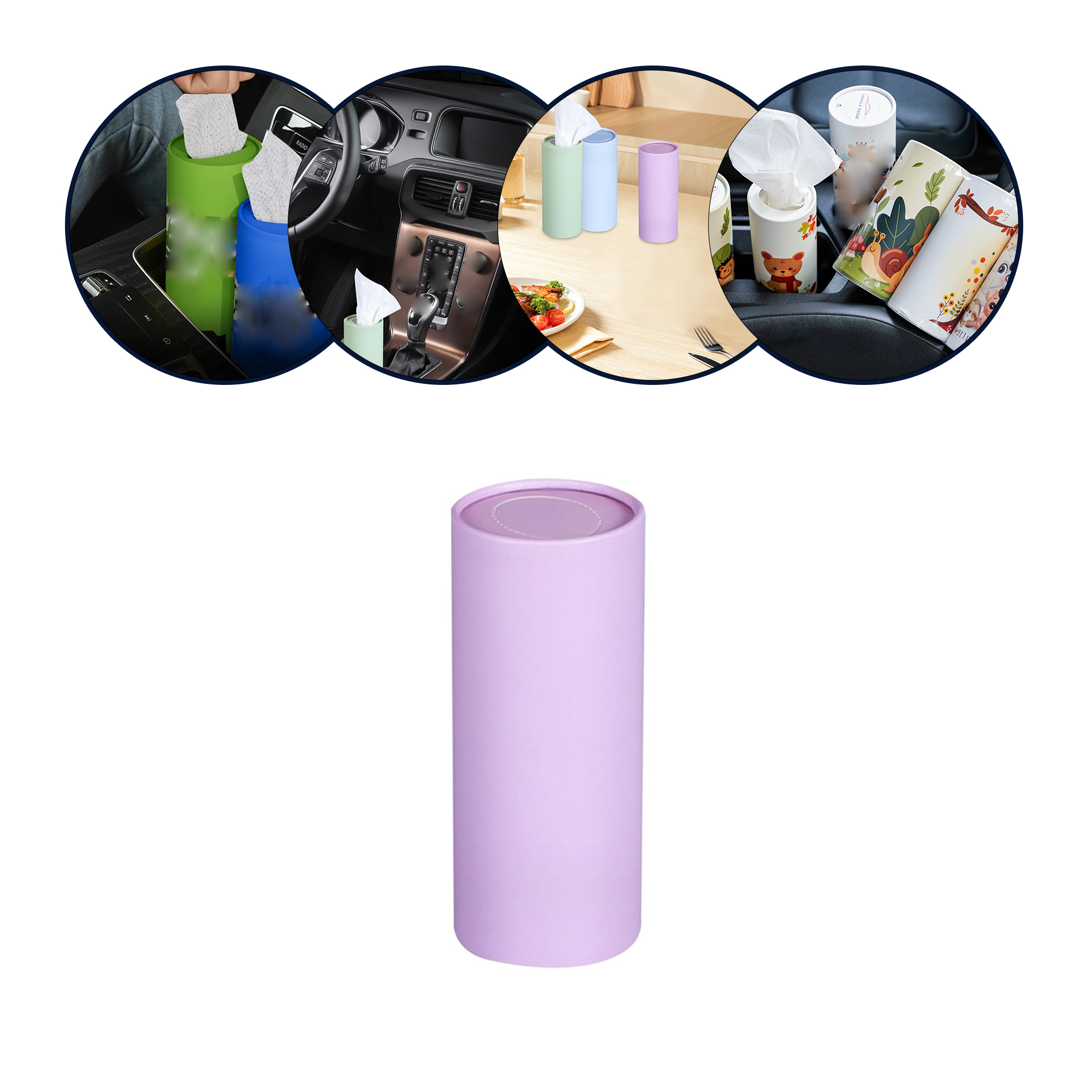 Portable Car Cup Tissue Roll 1