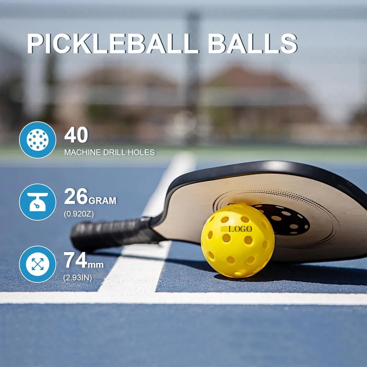 40 Holes Pickleball Balls 4PCS/set 4