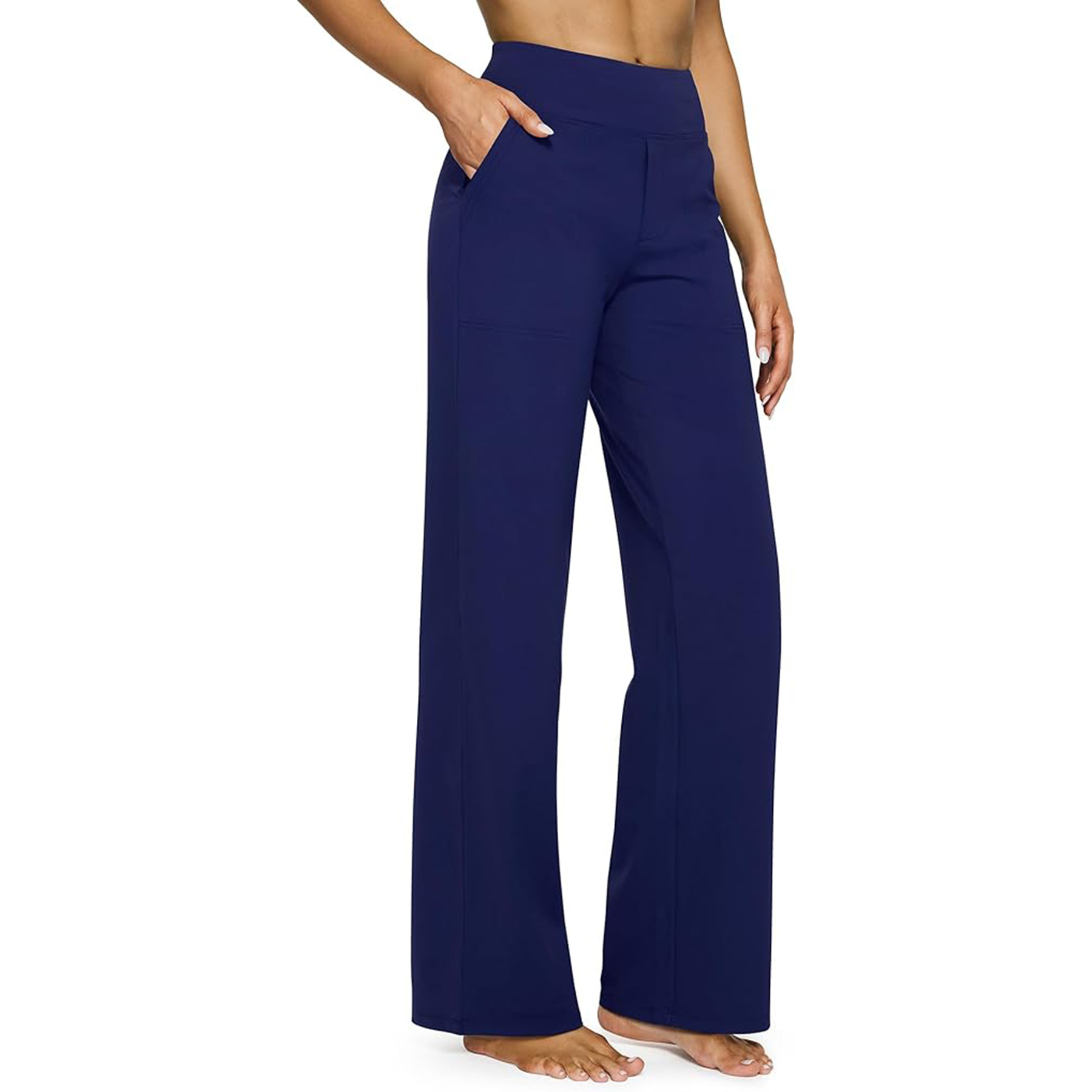 High Waisted Stretch Yoga Pants Women's Wide Leg Pants 11