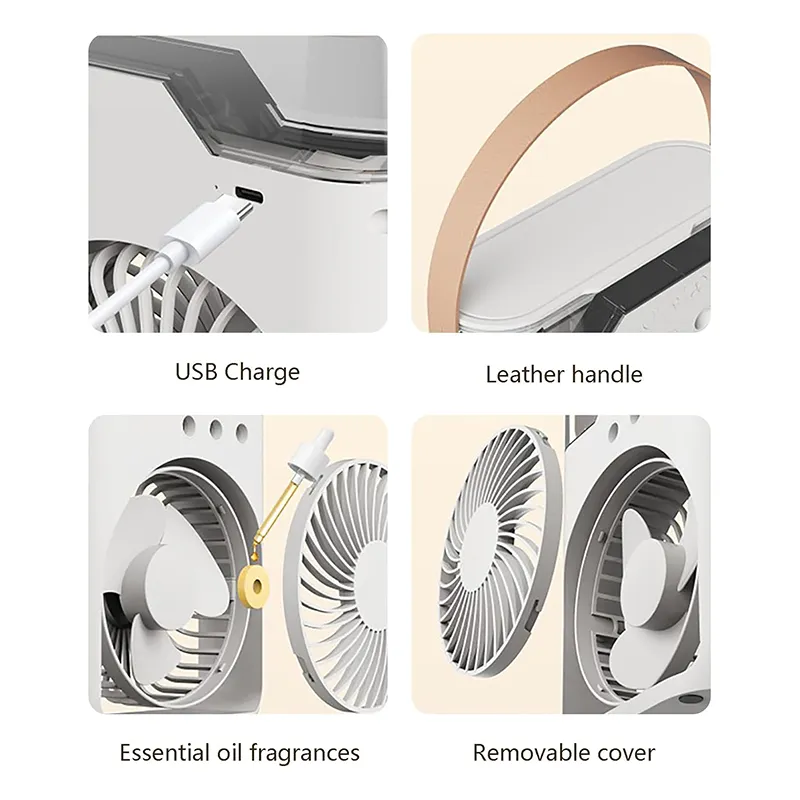 USB Rechargeable Cooling Mist Fan with Water Tank 3