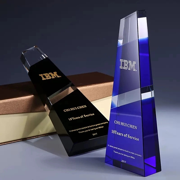 Black clear peak tower crystal award 3